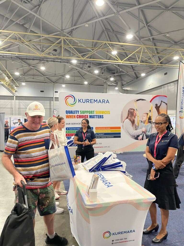 Connecting with Visitors at Kuremara's Stand in Brisbane Disability Connection Expo event-2025-1