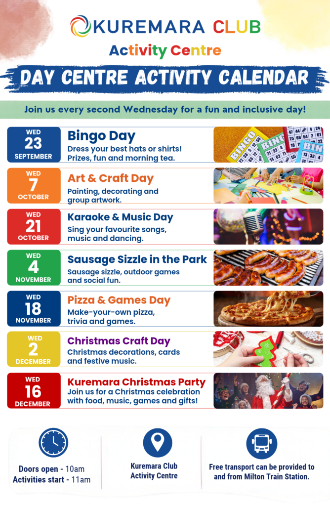 Kuremara Day Centre Activity Calendar